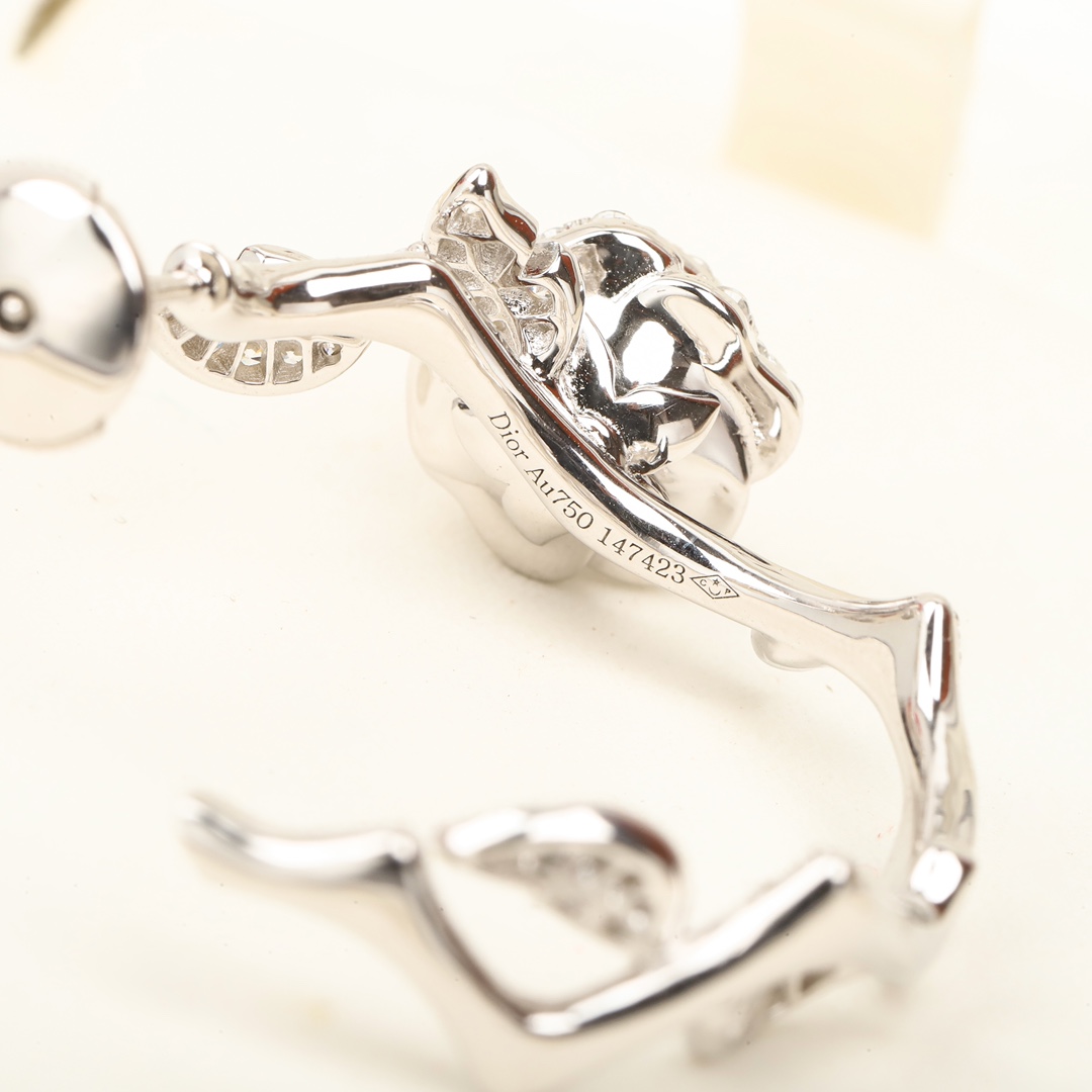 Dior diamond rose earrings