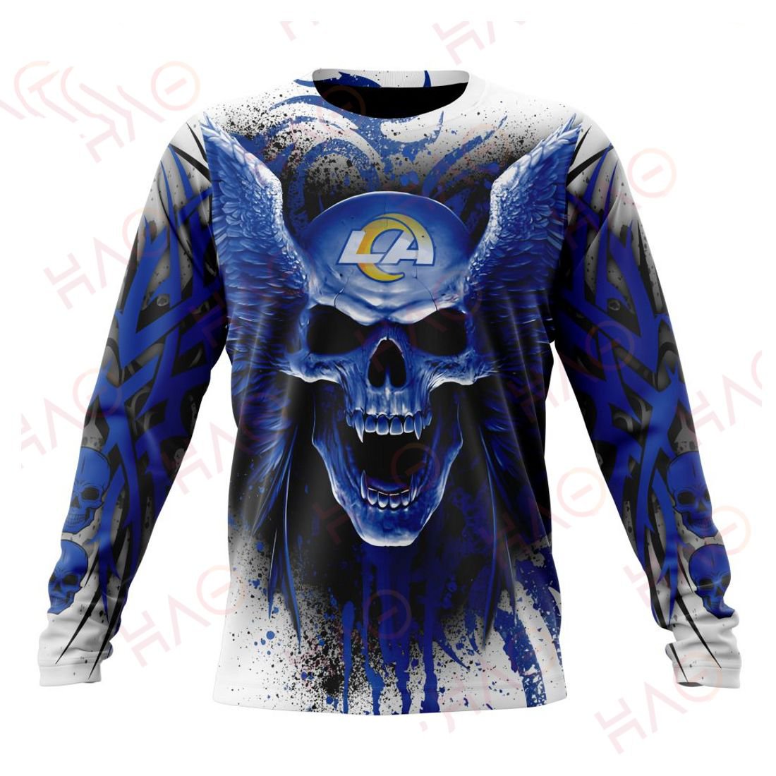LOS ANGELES RAMS 3D HOODIE SKULL ART