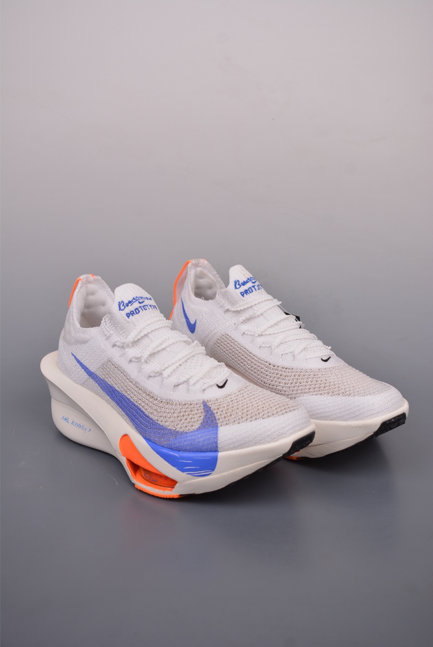 Nike Air Zoom Alphafly Next% 3 Proto Knit White Blue Orange HF7356-900