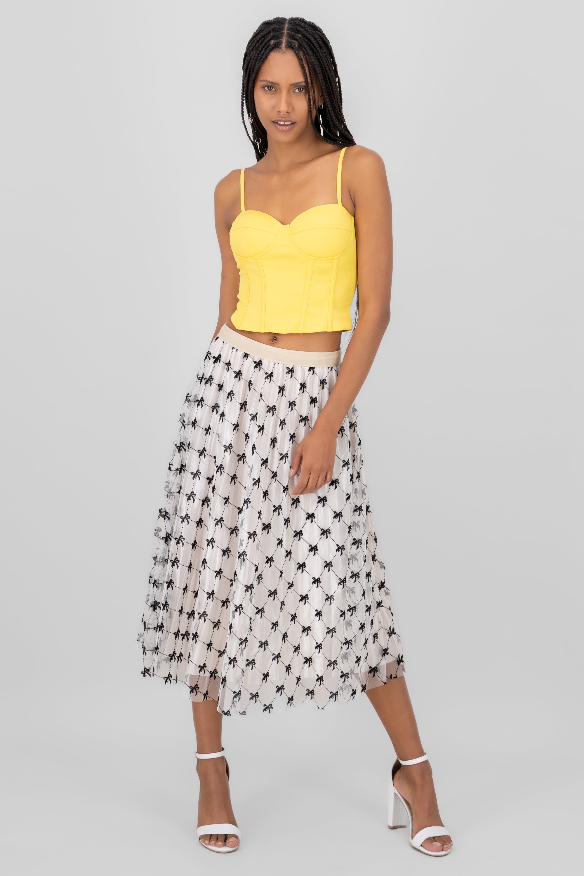 Flock Mesh Bow Skirt