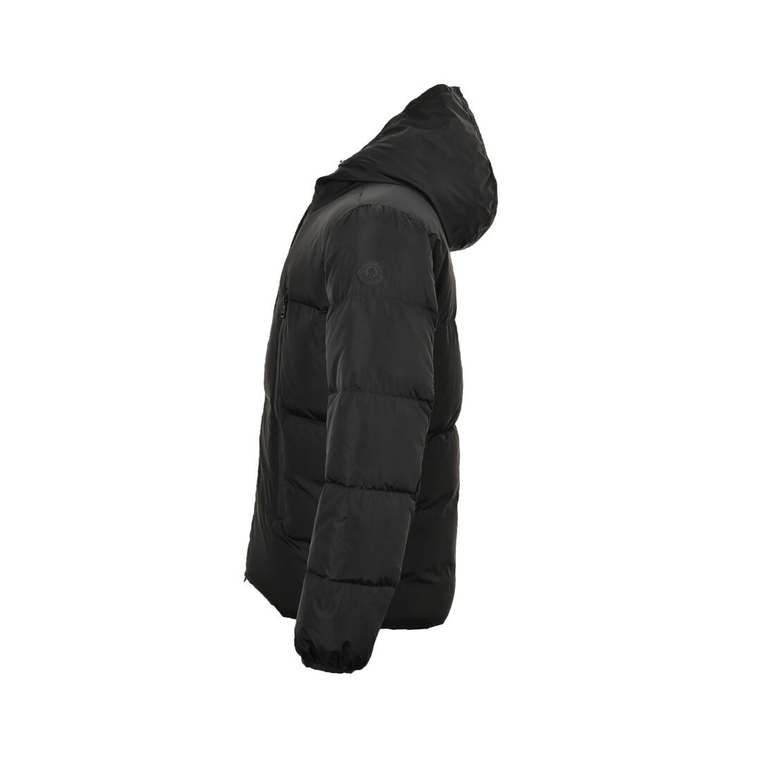 Moncler down jacket with embroidered logo on the lining