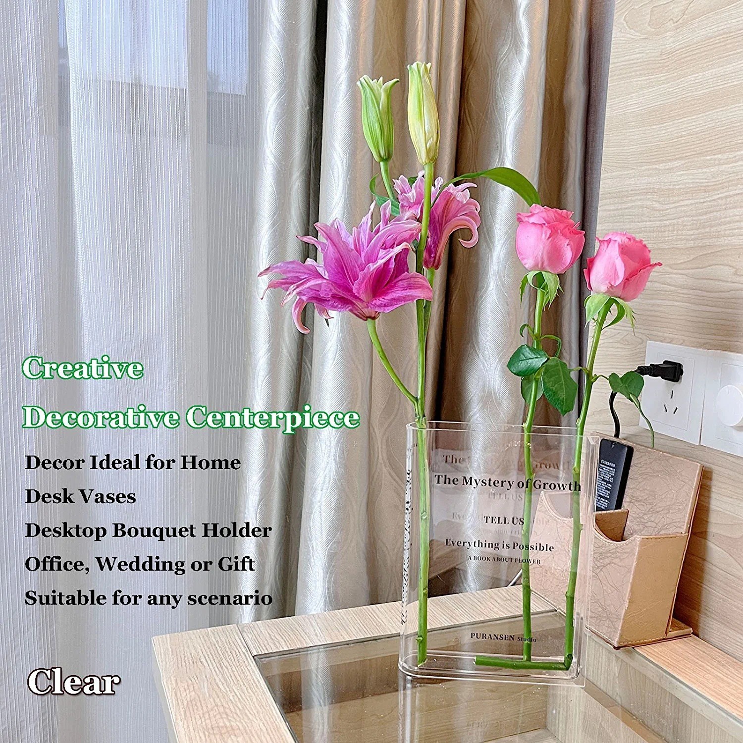🔥Last Day Promotion-[SAVE 50% OFF]-🌷Unique Acrylic Flower Book Vase Aesthetic Home Decorate-BUY 2 GET 1 FREE