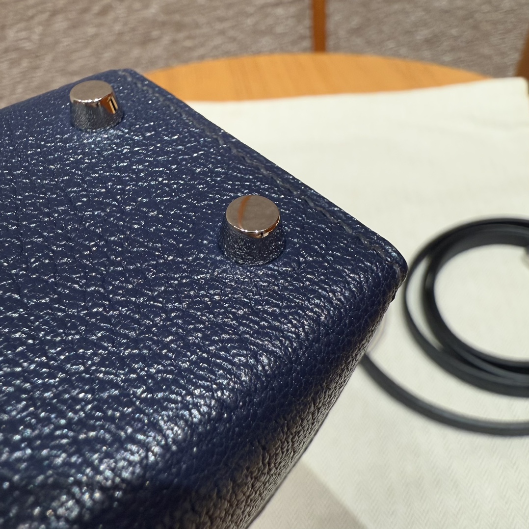Hermes mini kelly 76Blue indigo and M3Blue encer handbag (handmade to order)