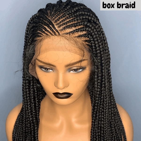 100% Hand-Braided Side Part Cornrow 13x5 Braided Lace Wig
