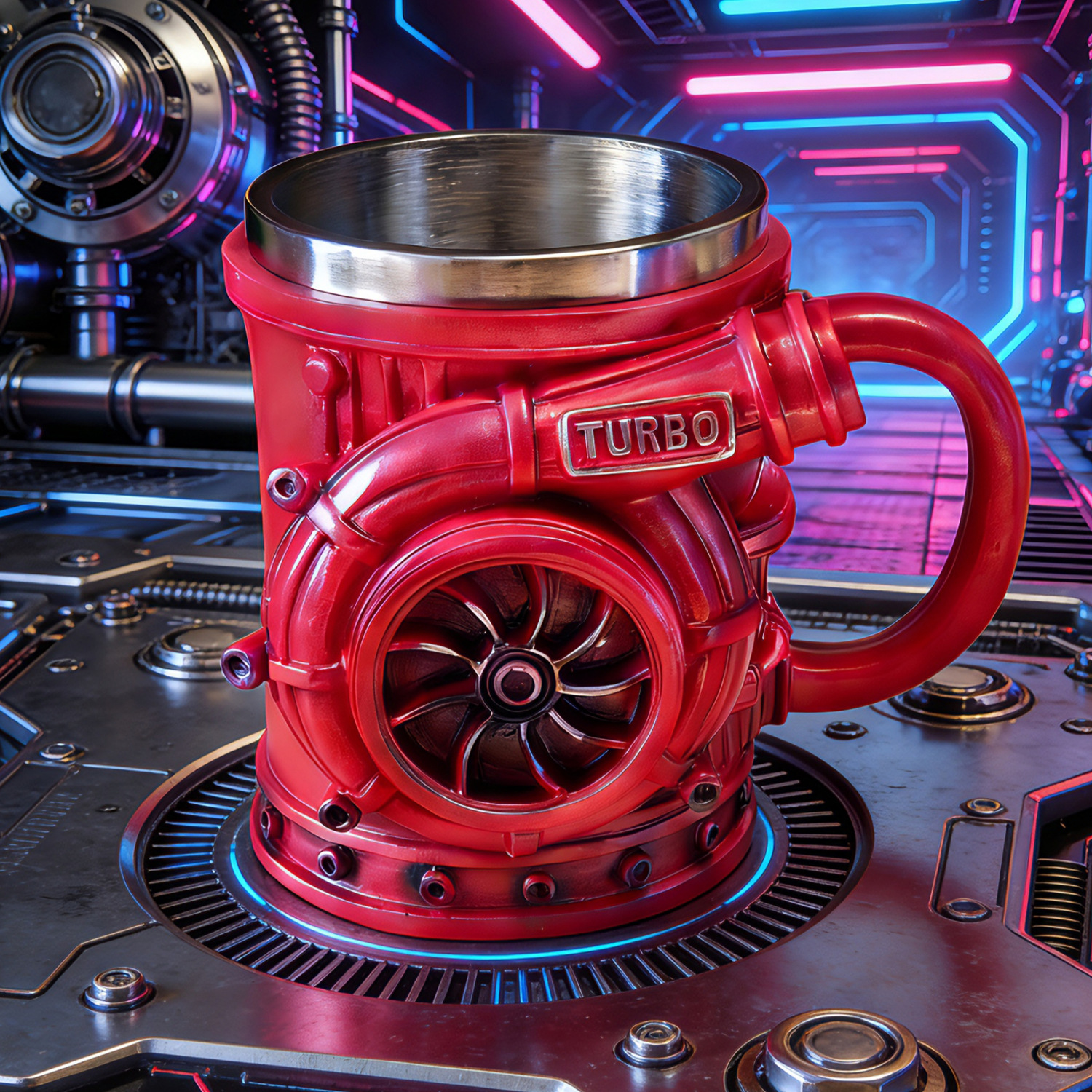 New turbocharger-shaped engine design resin mug