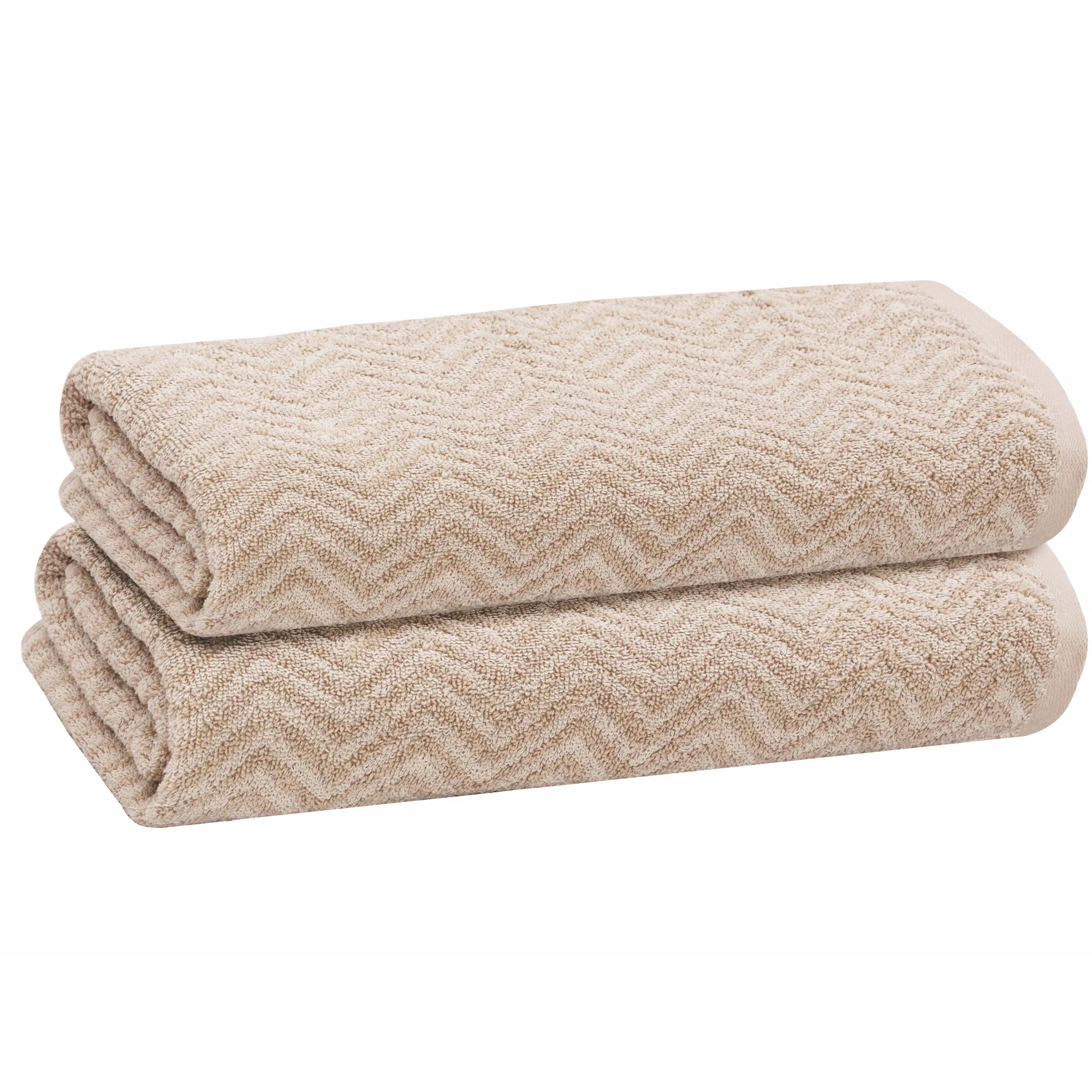 PREMIUS 2 Pack Chevron 100% Cotton Yarn Dyed Bath Sheet Towel, 32x64 Inches