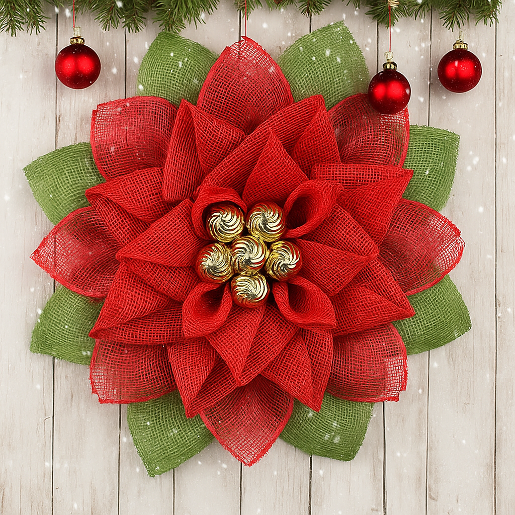 🎄Early Christmas Sale🔥Christmas Wreath With Poinsettias