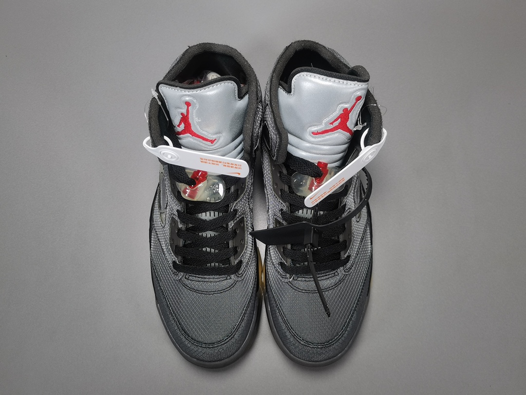 Off-White™ x Air Jordan Retro 5BlackMuslin-Fire Red CT8480-001