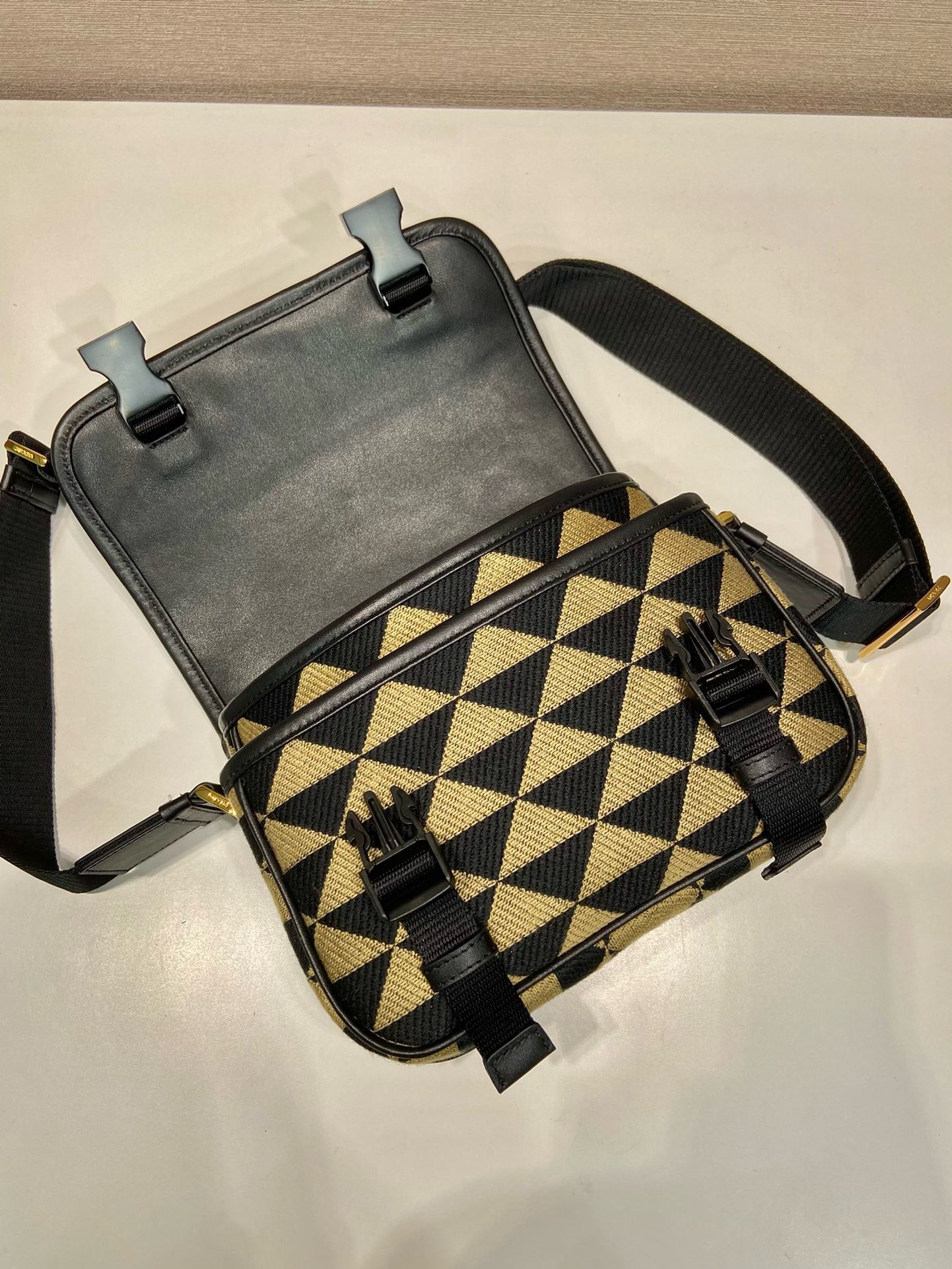 Prada Embroidered Fabric Messenger Bag 2VD034