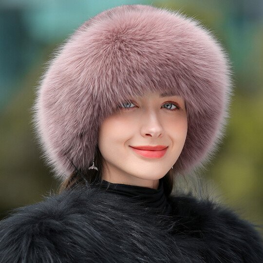 Fashion sweet and cute mink fox fur braided real hair warm thick fisherman hat basin hat