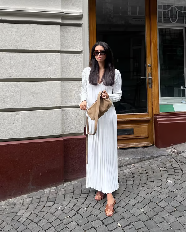😍Hot Promotion 49% OFF🔥2024 Fall New Sleeved Knit Midi Dress