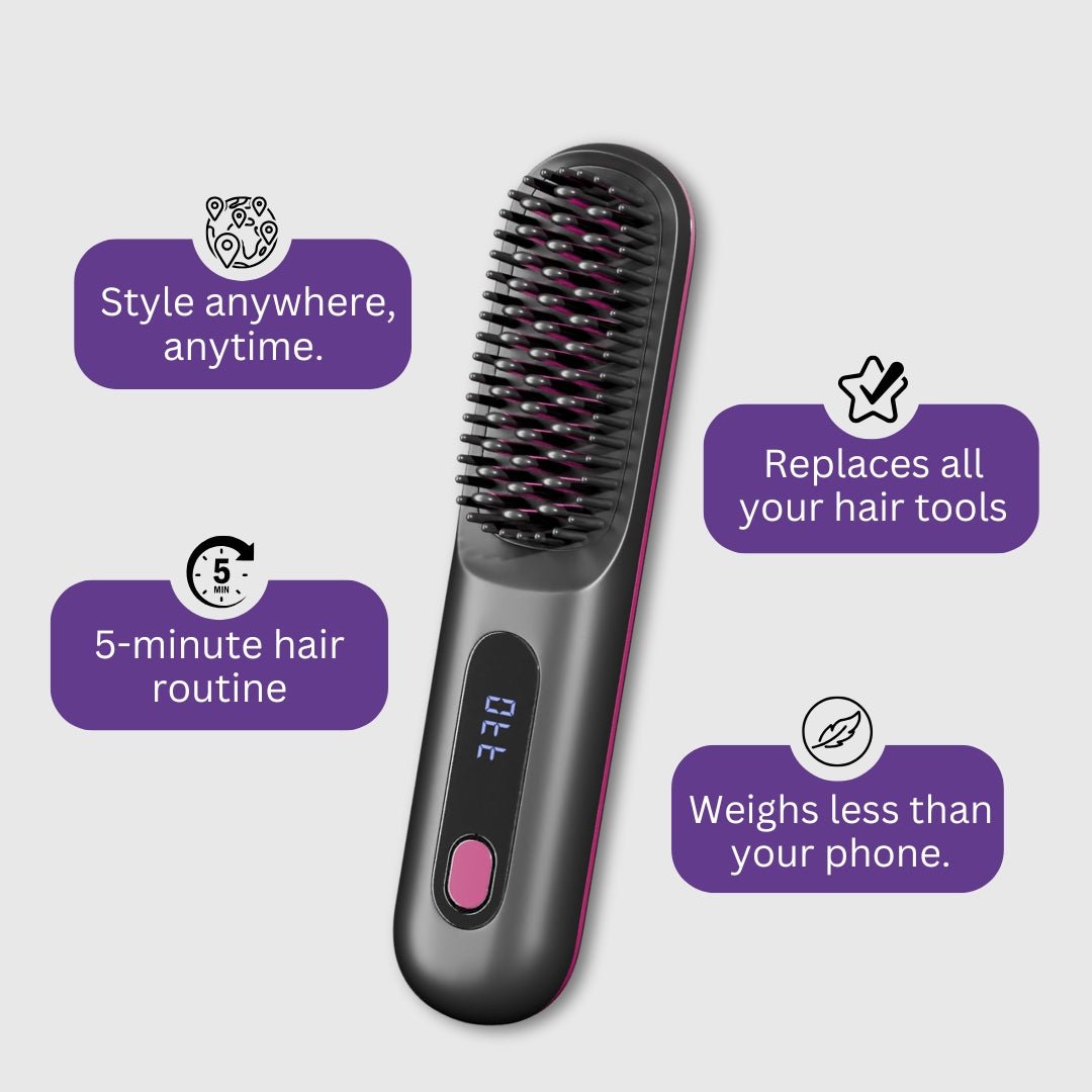 Portable Straightener Brush - GoBrush PRO