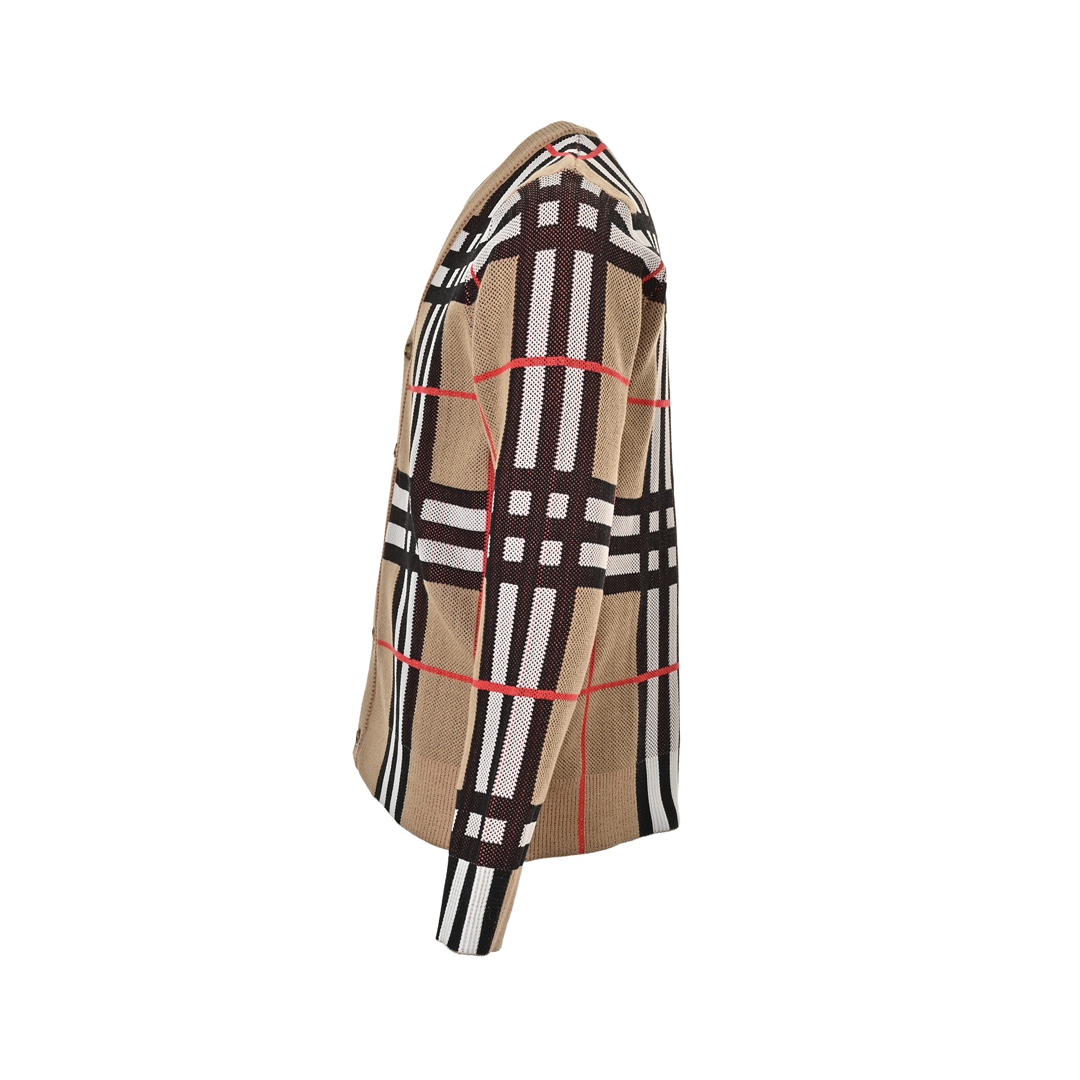 Burberry 24ss check preppy cardigan sweater