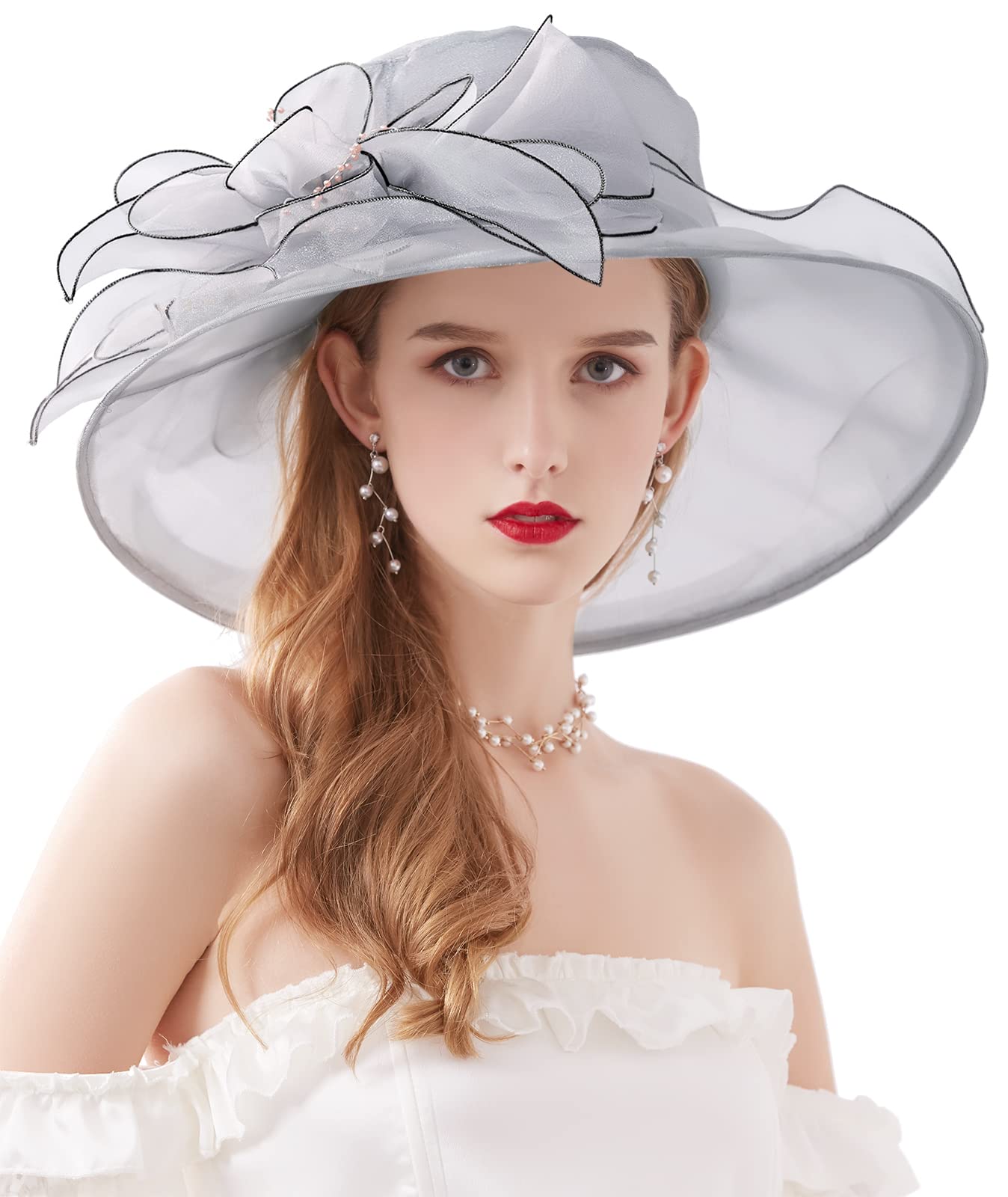 (🔥Last Day Promotion-SAVE 50% OFF)-Elegant Lady Wide Brim Flower Sun Hat - BUY 2 GET 10% OFF