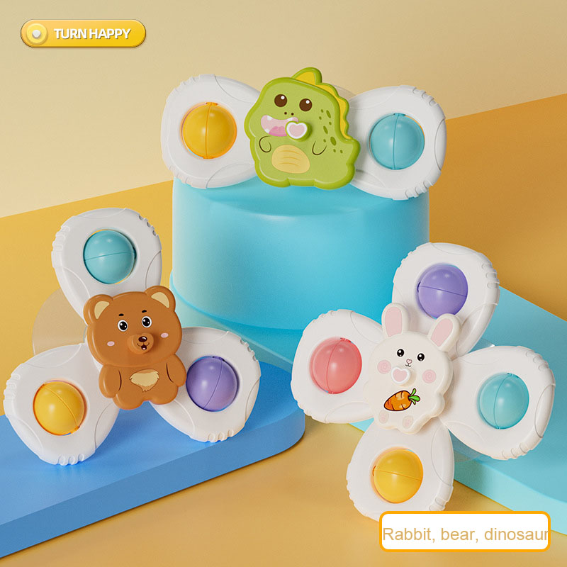 🔥ON SALE 🔥Gyro suction cup rotating toy 3-piece set, suitable for children aged 1-3
