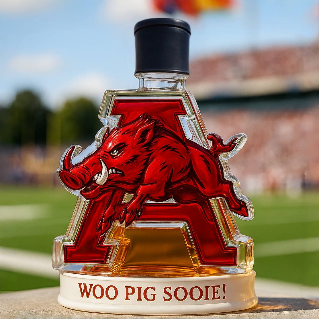 Arkansas Razorbacks Whiskey Bottle
