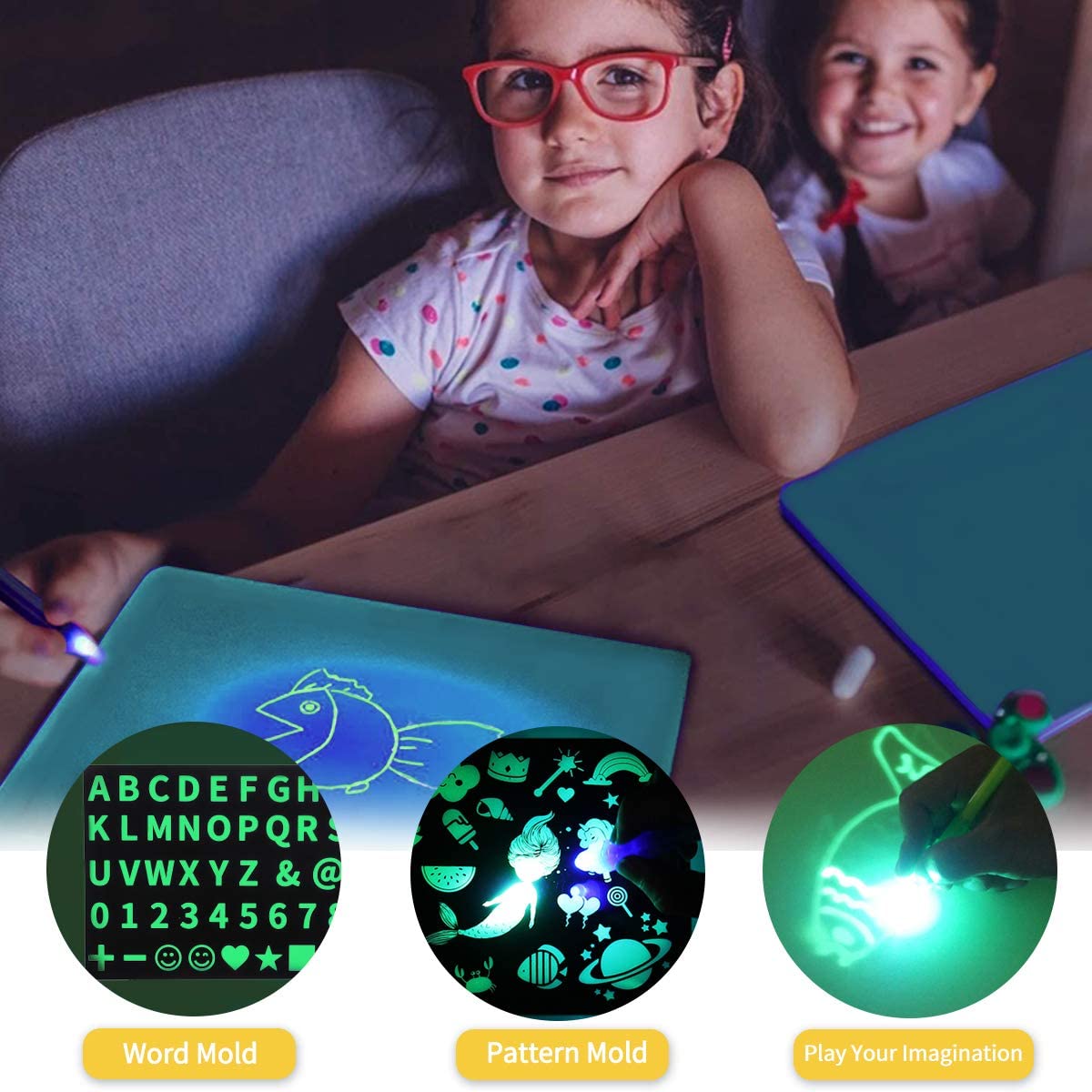 (🔥Big Pre-Christmas Sale-SAVE 48% OFF) Magic Doodle Board with Light -BUY 2 SETS GET 1 SET FREE NOW!