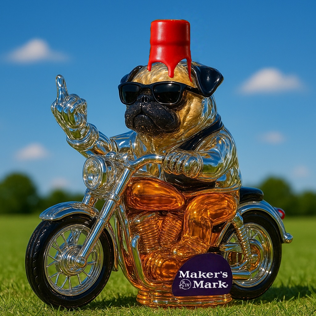 Funny Pug Whiskey Bottle