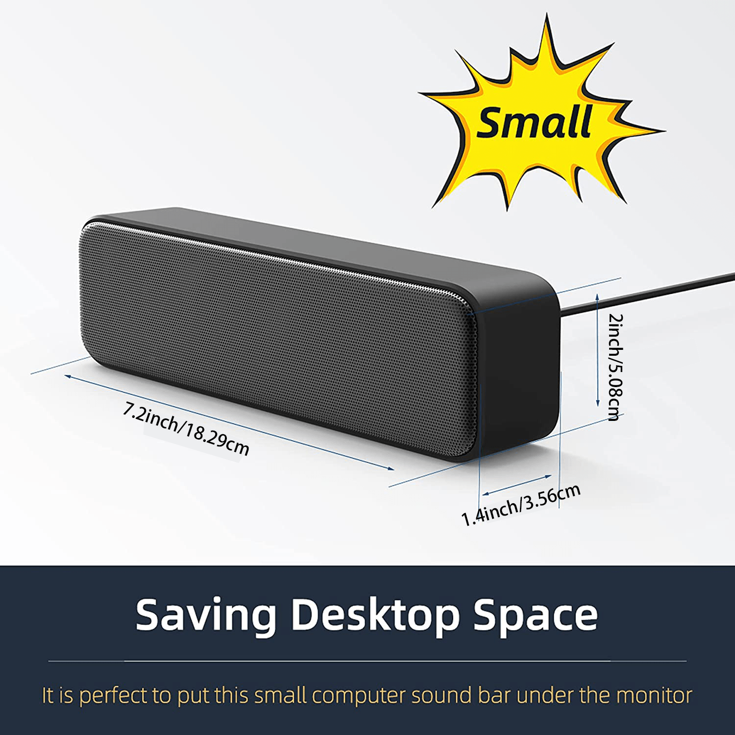 Upgrade Your Computer/Laptop Audio with this Portable Mini Sound Bar - Stereo Sound & Enhanced Bass for Windows PCs & Laptops!