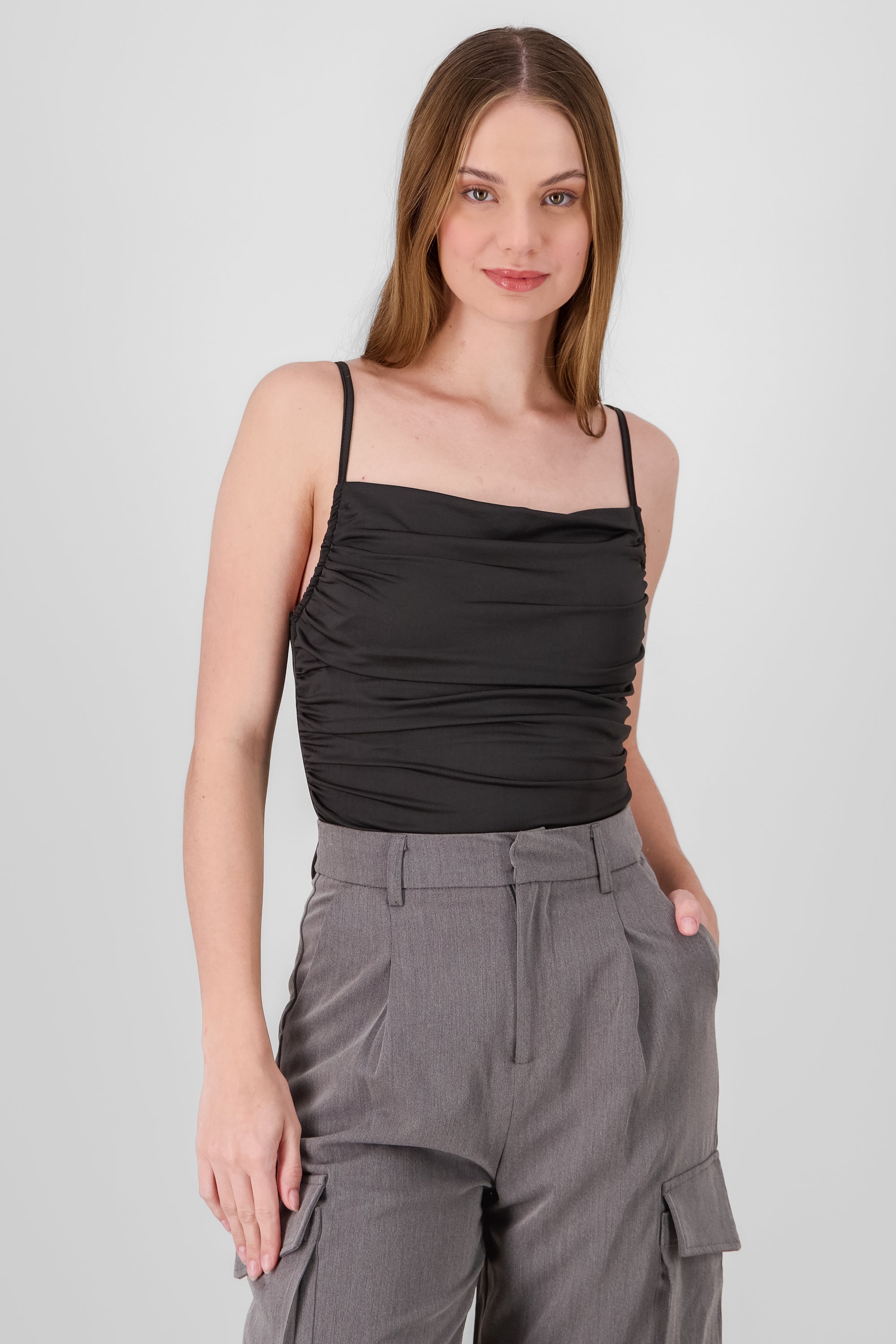 Solid Ruched Bodysuit
