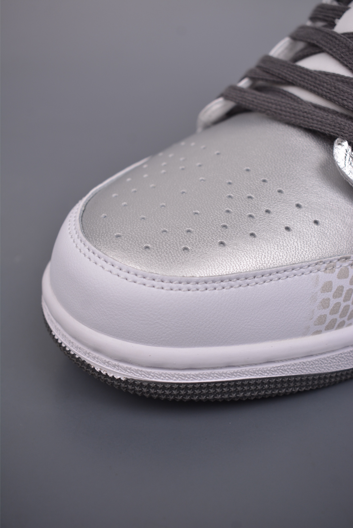 2025 Snake Year Limited Edition Air Jordan 1 Low Gray, White and Silver 553558-152