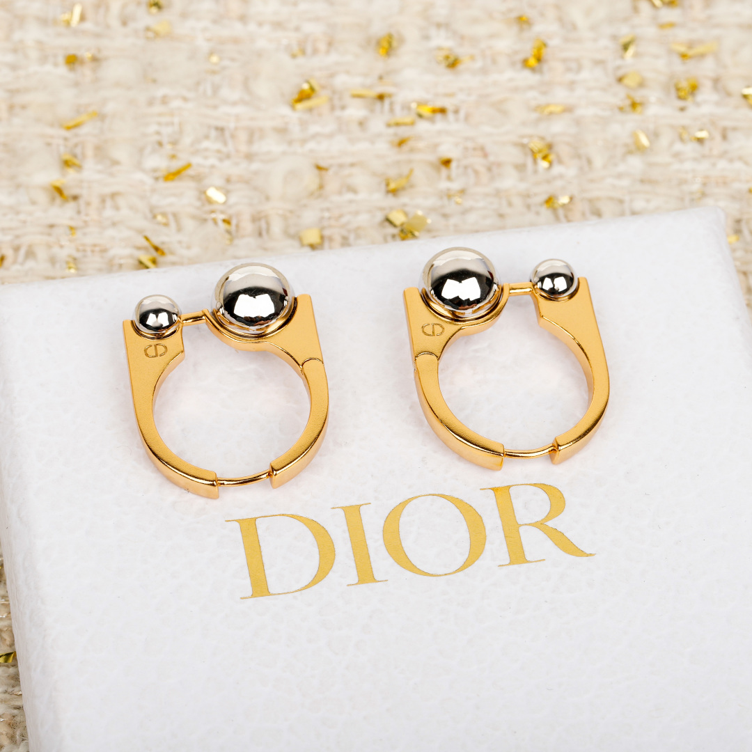 Dior Silver Bead Earrings