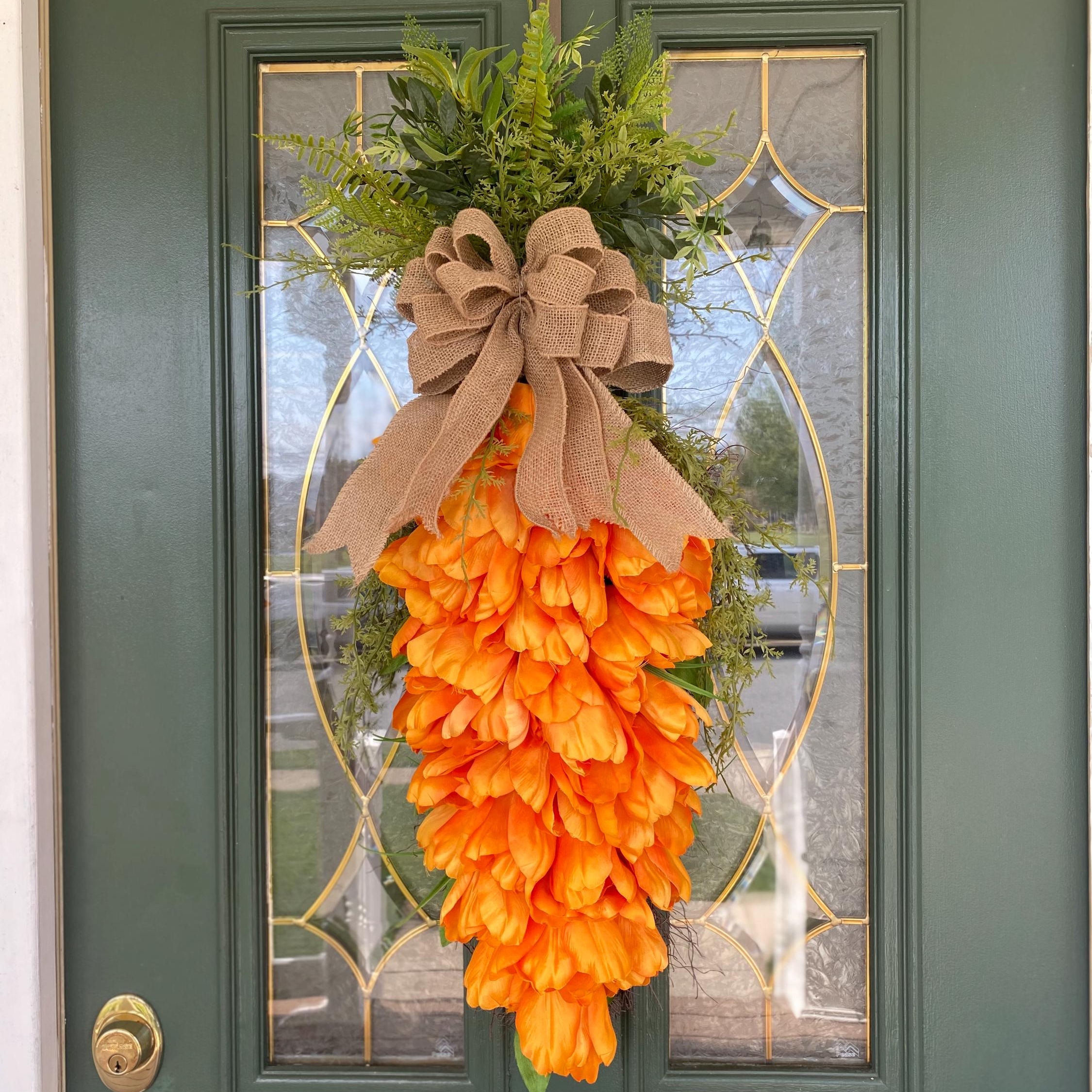 🥕🌿 Tulip Carrot Wreath – The Cutest Easter & Spring Welcome! 🐰✨