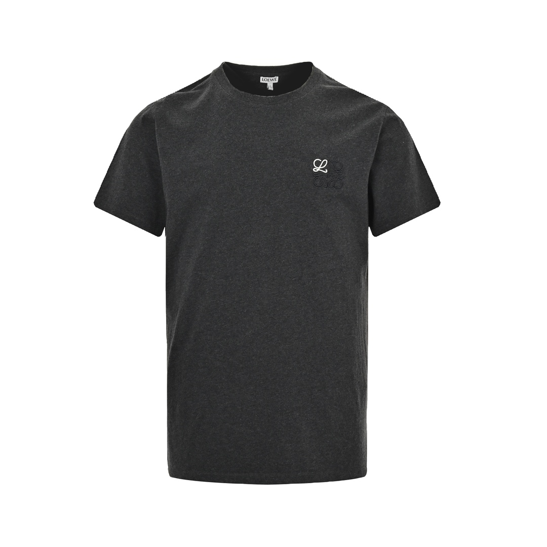Loewe 24ss two-tone embroidered logo dark grey short-sleeve