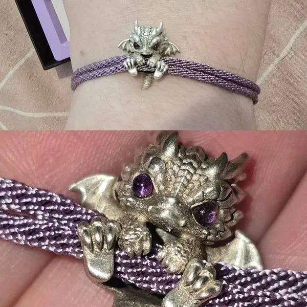 🔥Last day 69% OFF - 🐲🎁Cute Silver Dragon Bracelet
