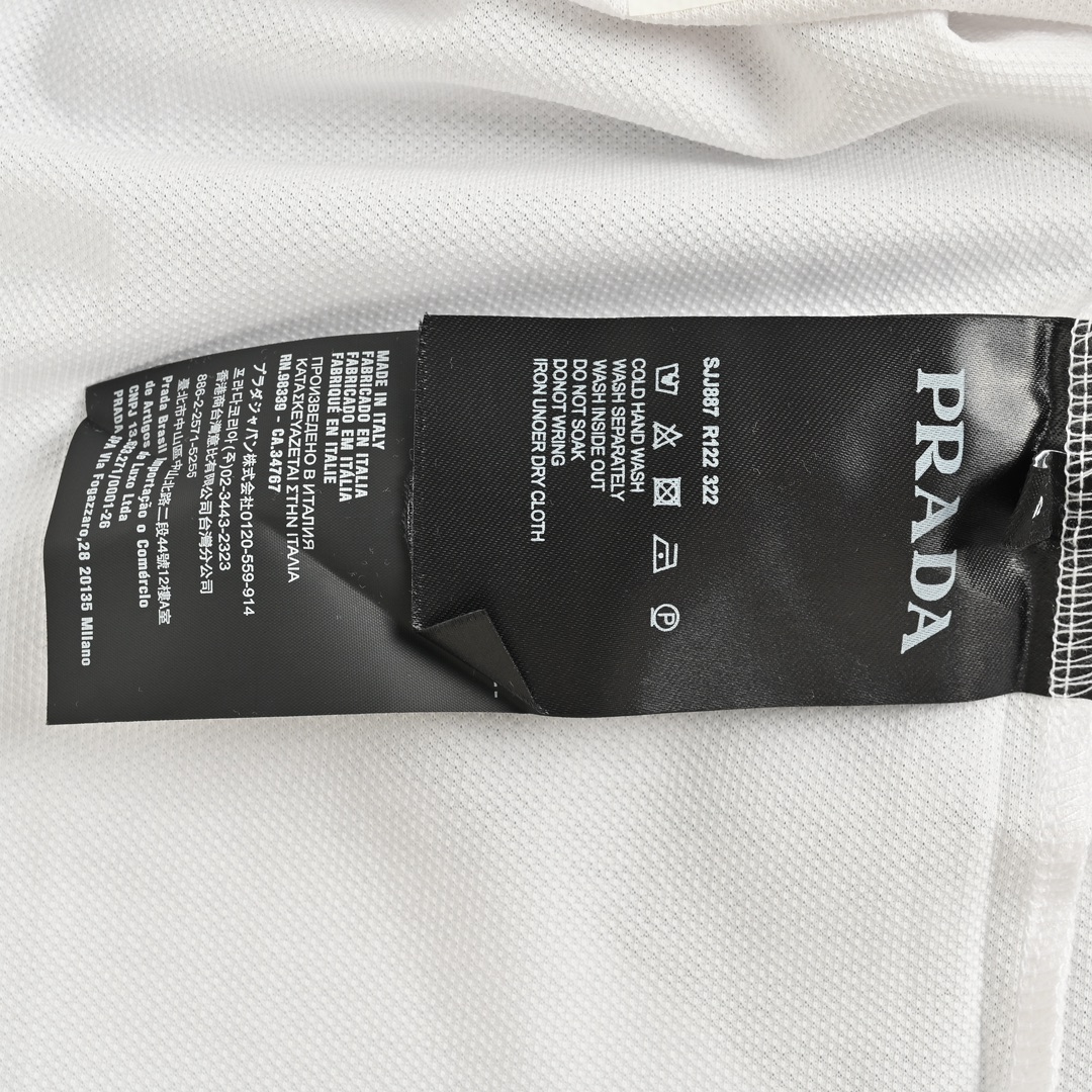 Prada 24ss hem logo triangle logo Polo short sleeve