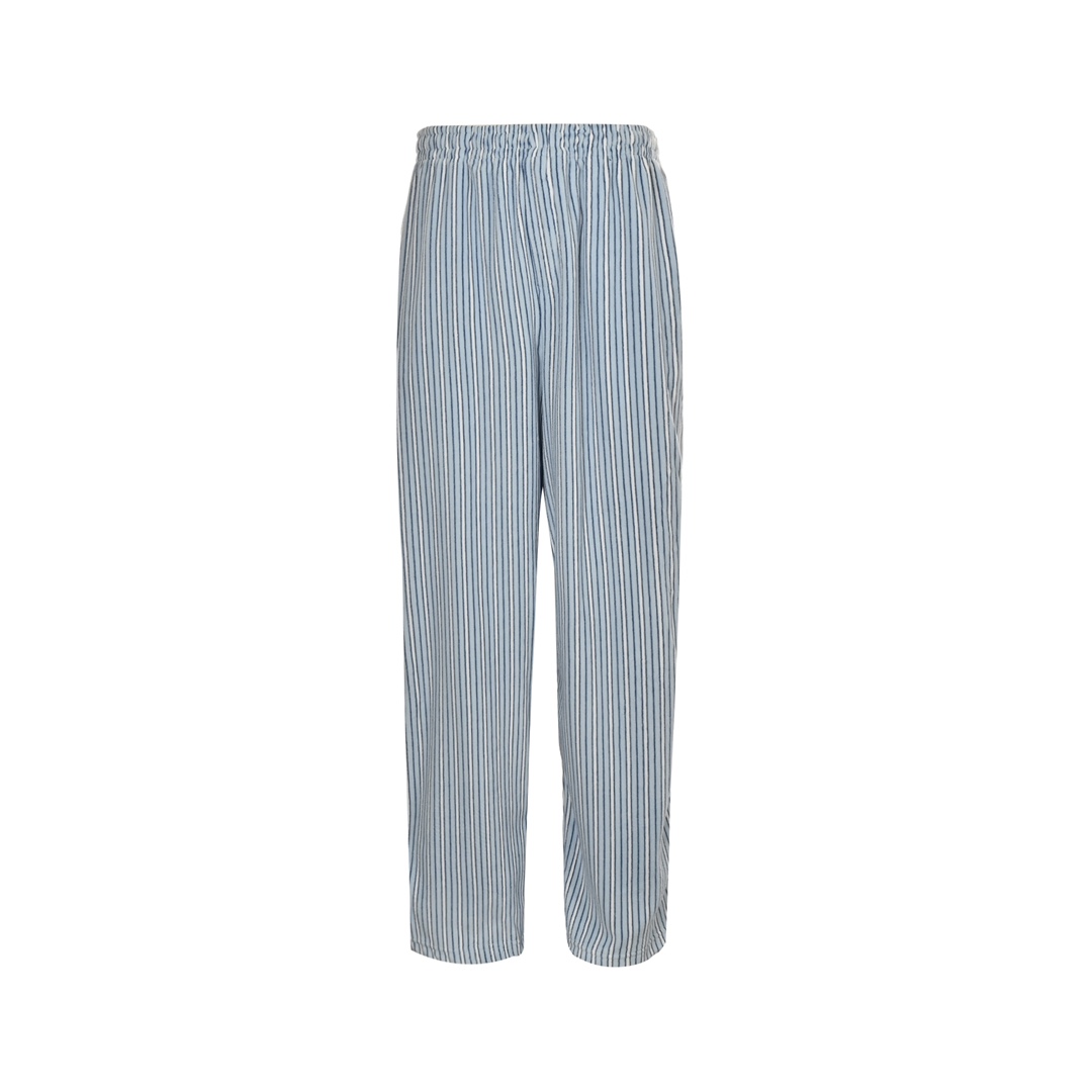 Balenciaga 24Fw blue striped plush trousers
