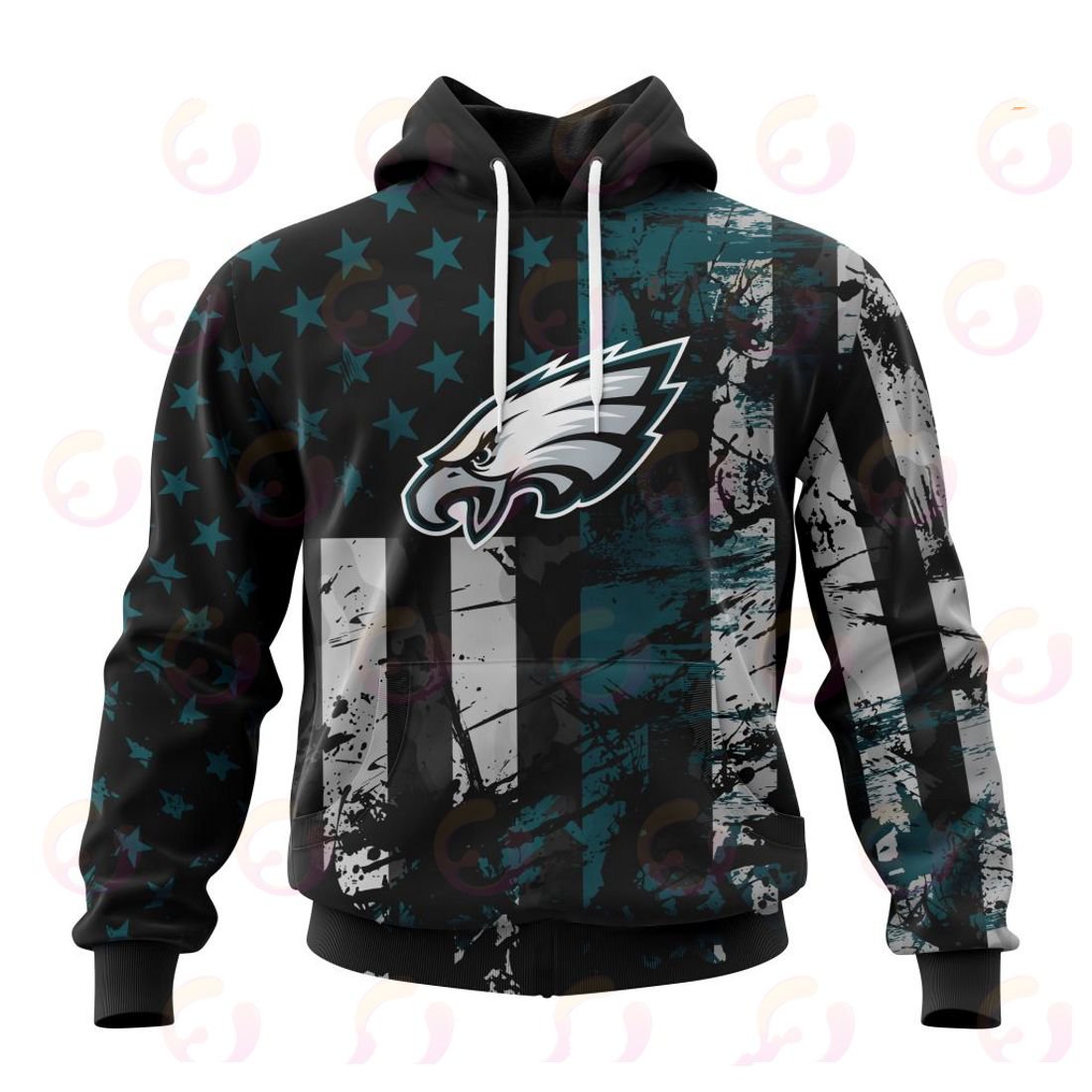 PHILADELPHIA EAGLES 3D HOODIE JERSEY FOR AMERICA