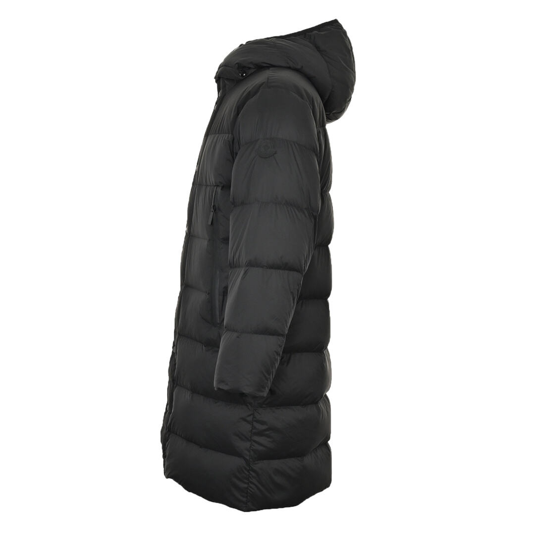 Moncler zippered long hooded down jacket