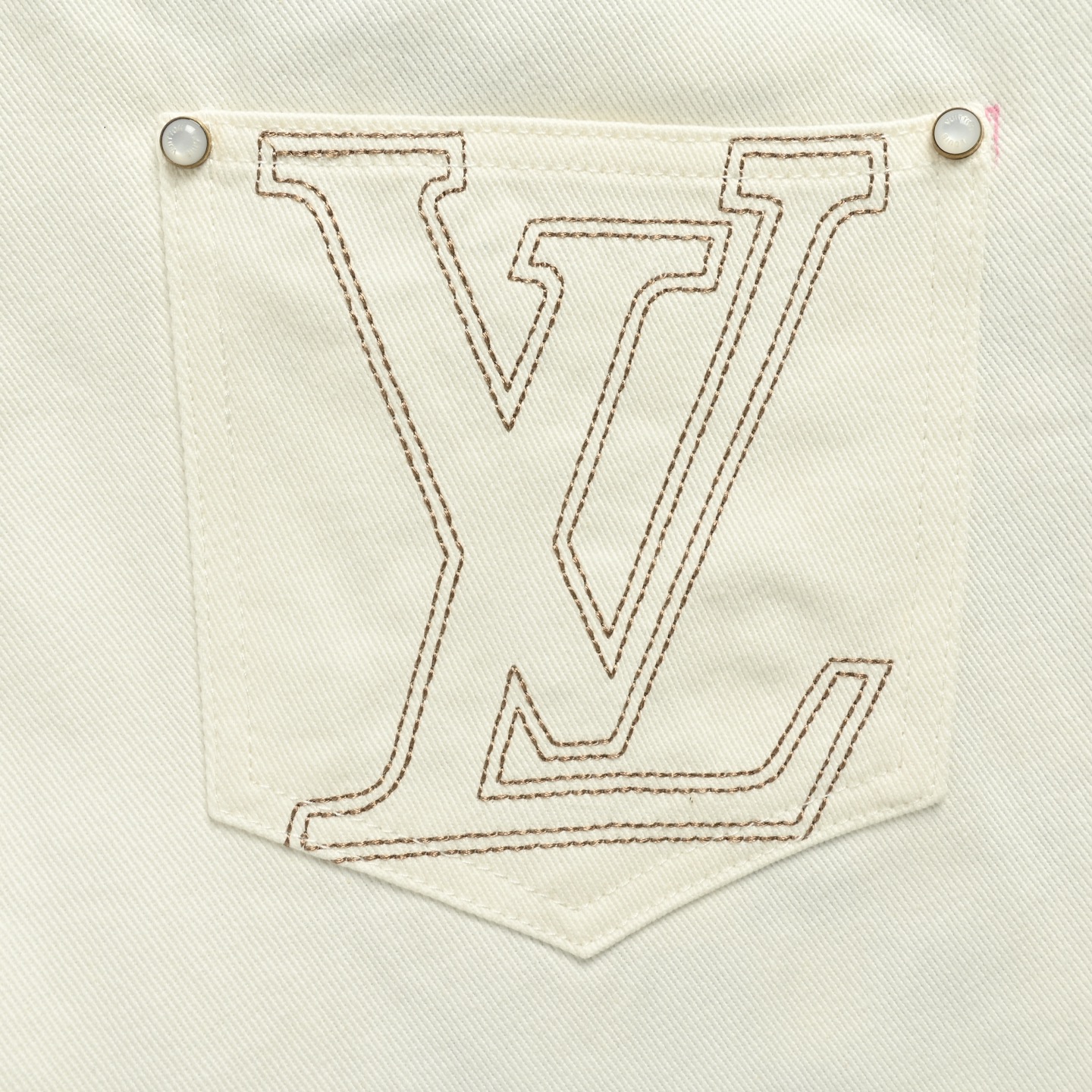 Louis Vuitton 25Fw jeans with embroidered logo on the back pocket
