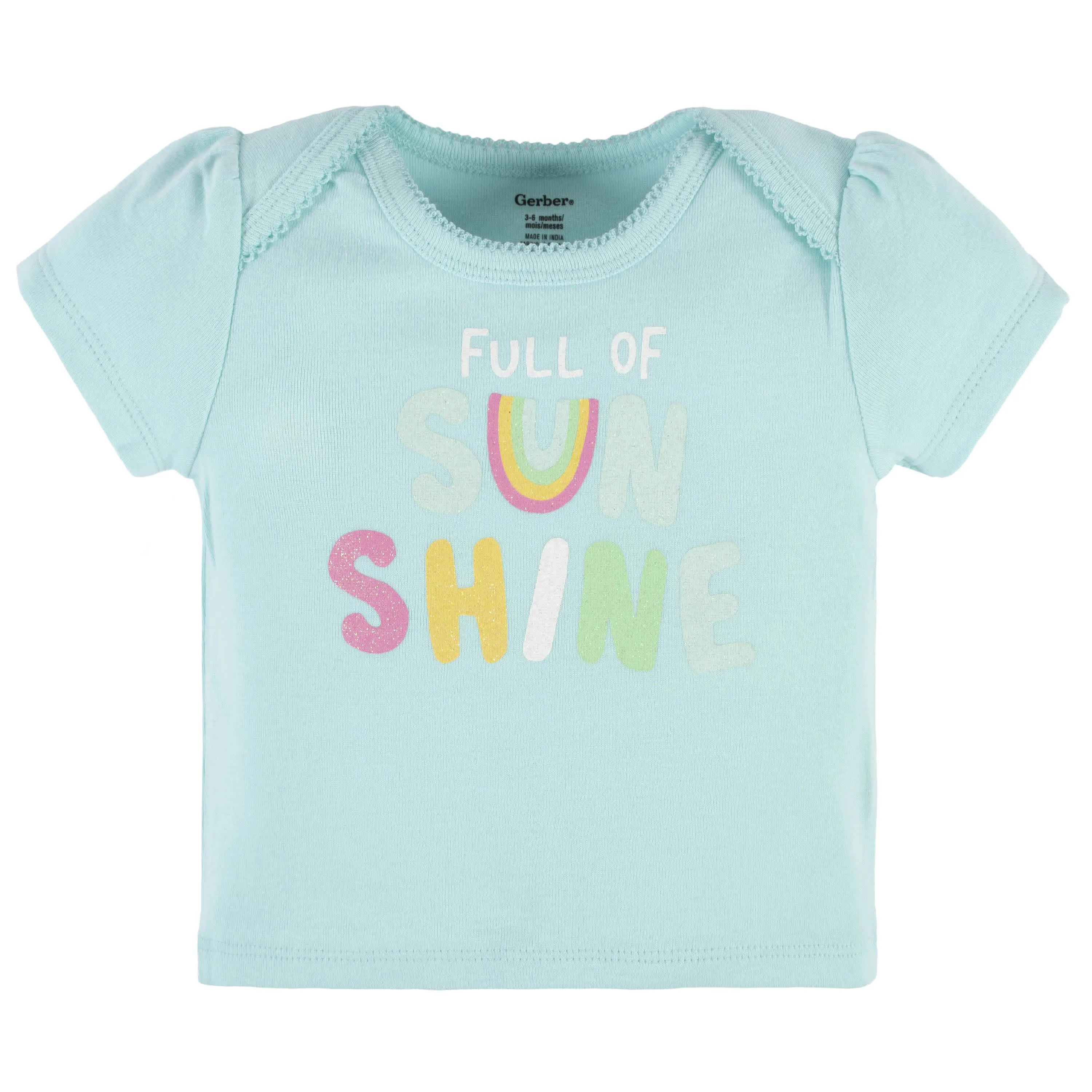 4-Piece Baby Girls Dots Of Rainbows Onesies Bodysuit, Tee, Skort & Pant Set