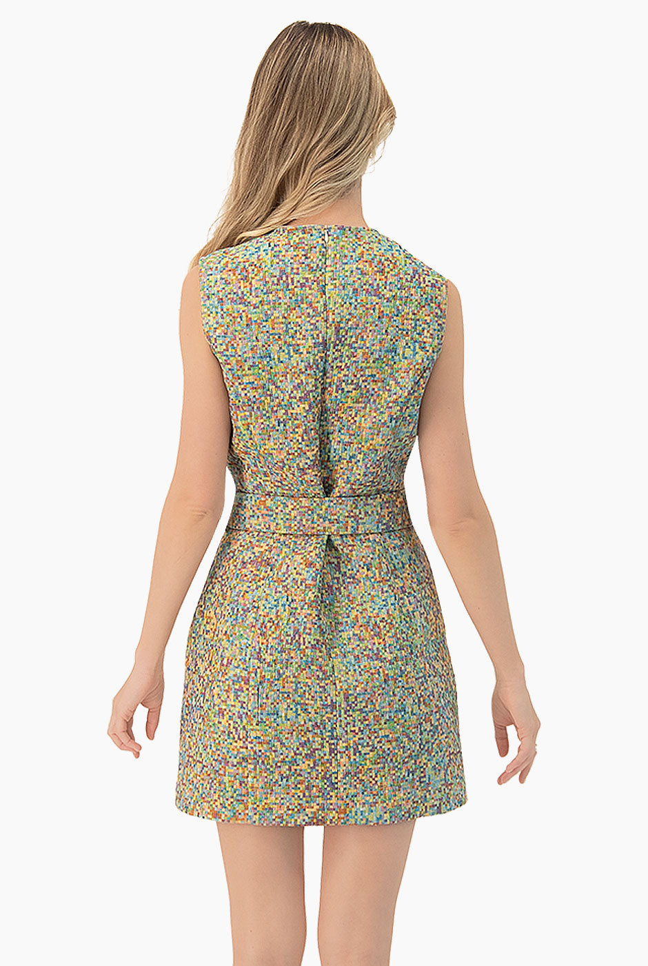 Vestido corto sin mangas multicolor