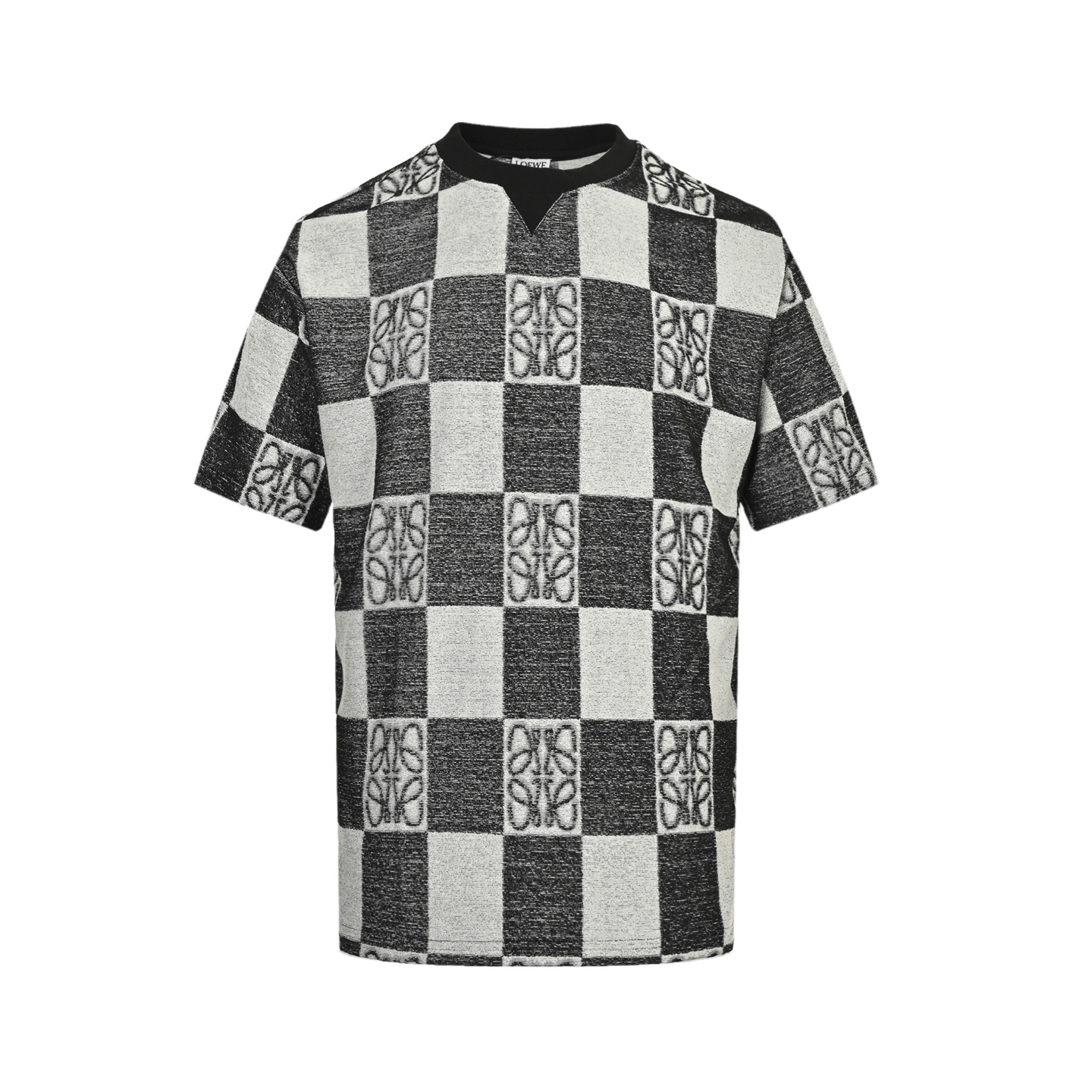 Loewe 25ss towel checkerboard contrast pattern short-sleeved suit