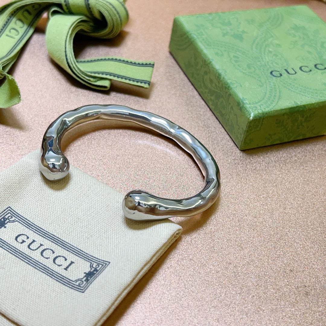 Gucci antique silver handmade bracelet
