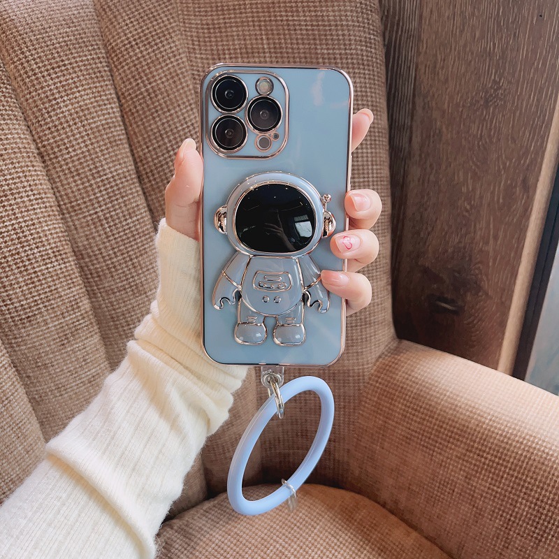 💥Last Day Promotion-[SAVE 50% OFF]--6D Plating Astronaut Hidden Stand Case Cover for iPhone With Wrist Strap--BUY 3 GET 15% OFF & FREE SHIPPING
