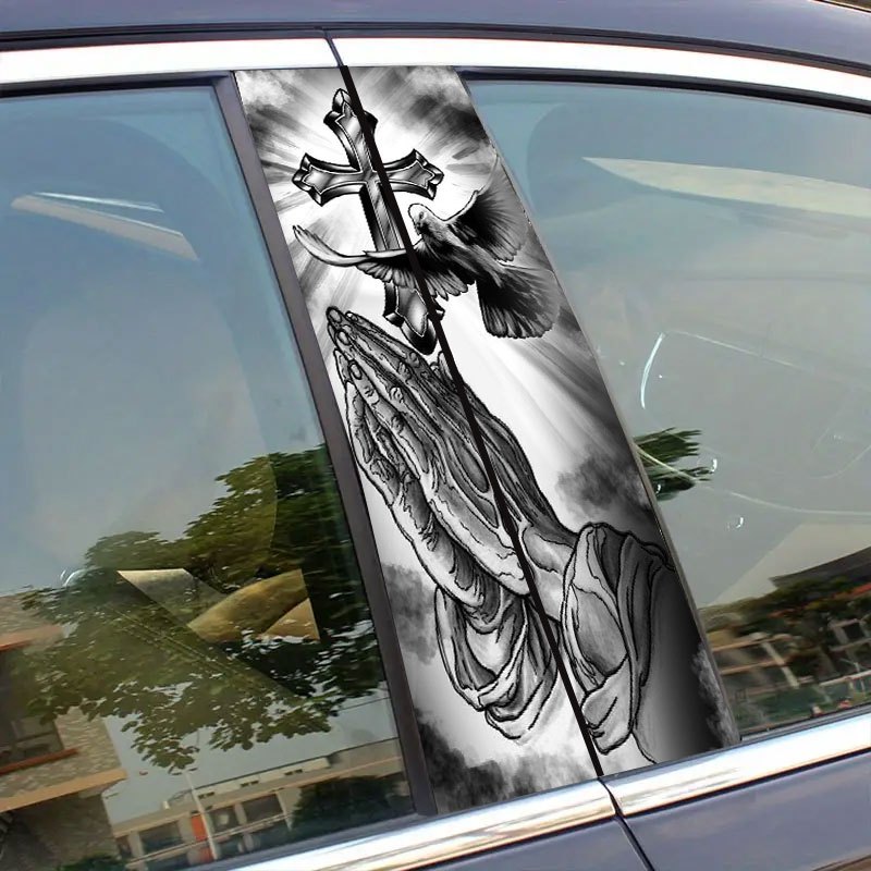 🌲Early Christmas Sale 49% OFF🌲Cross Universal Car B-Pillar Waterproof Sticker – Universal Fit for All Models