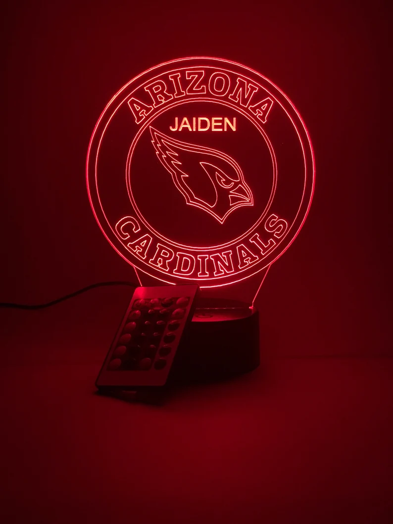 ARIZONA CARDINALS 3D LAMP PERSONALIZED