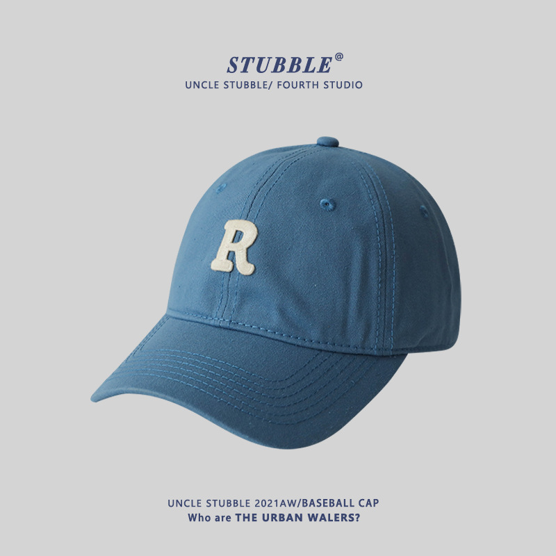 Unisex Korean soft-top baseball cap with lettering for all seasons men's cap in stock