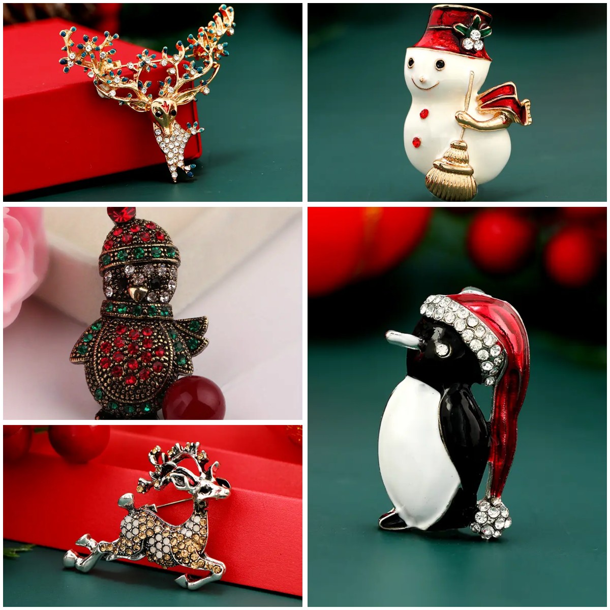 🎄🎅 Early Christmas Sale 50% OFF - Cute Christmas Themed Brooches Snowman, Reindeer, and Christmas Tree