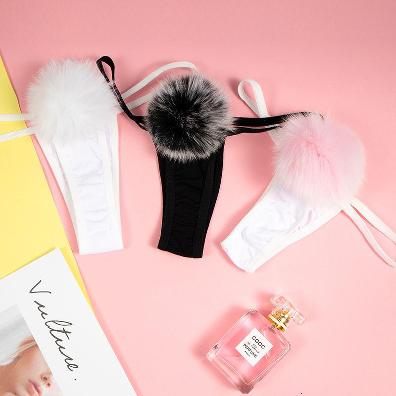 Rabbit Tail Fuzzy Ball G-string