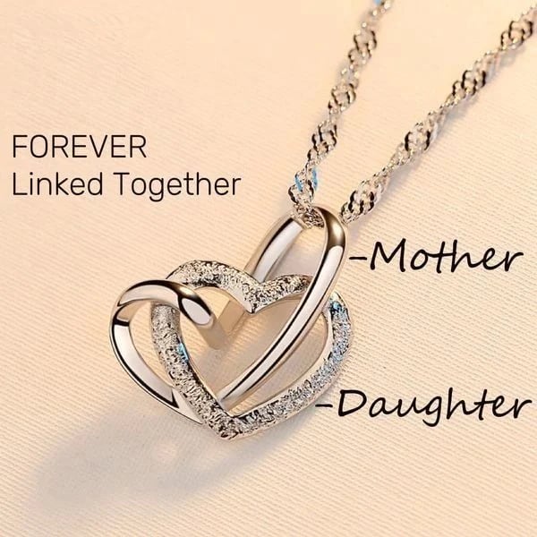 🎁LAST DAY 49% OFF💕Interlocking Heart Necklace - Mother & Daughter 👩👧 Forever Linked Together