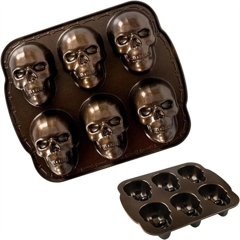 Halloween Bakeware-Haunted Skull Cakelet Pan