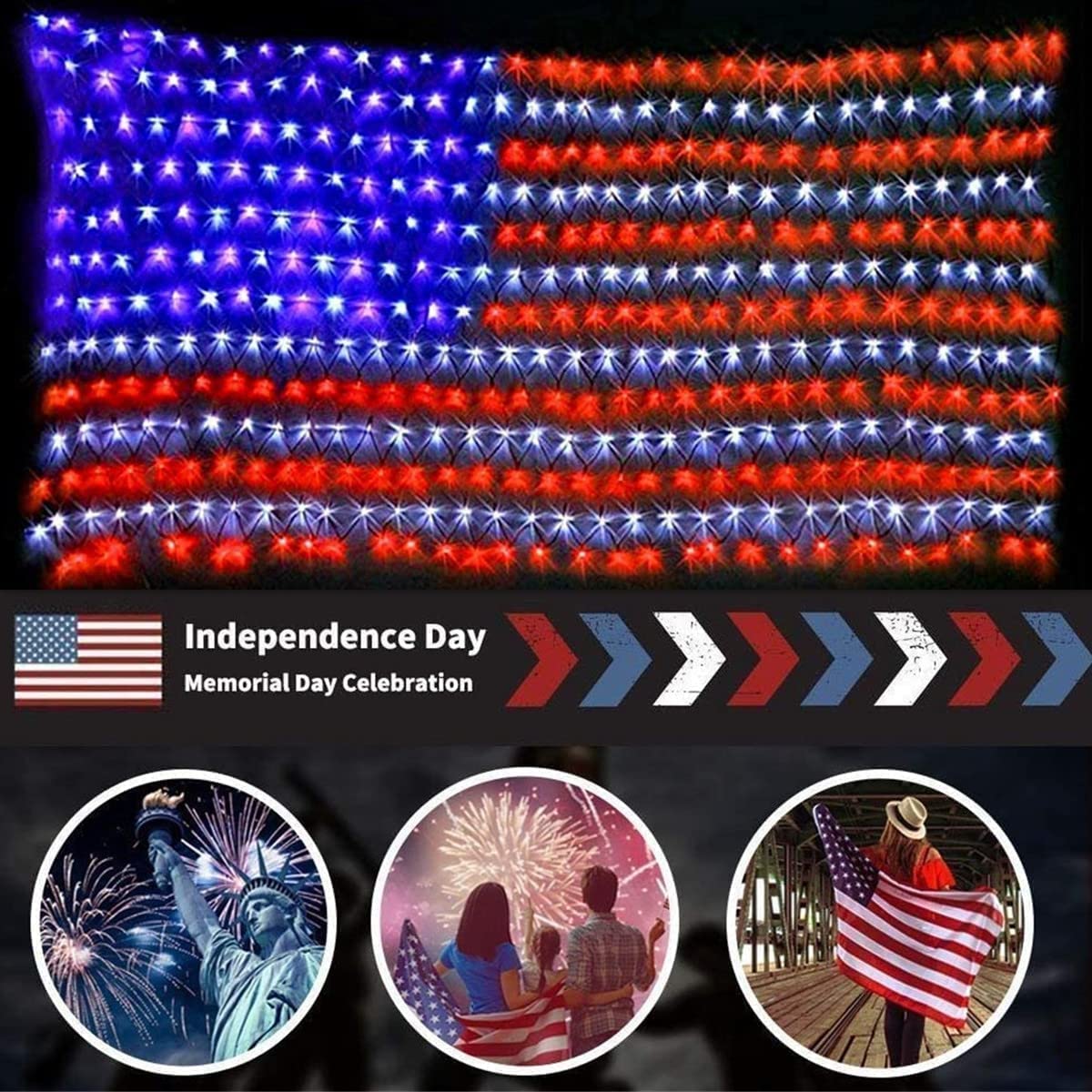 🔥Last Day 50% OFF🔥American FLAG 420 LED STRING lamp-Large American FLAG outdoor lamp