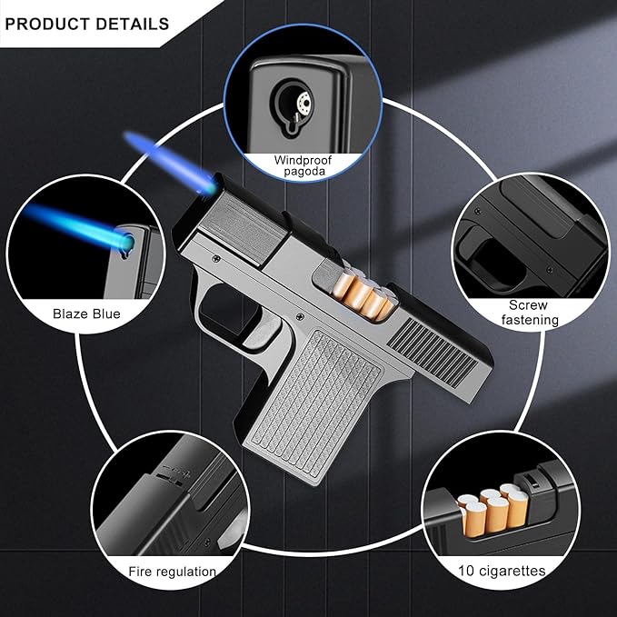 Windproof Lighter with Cigarette Case