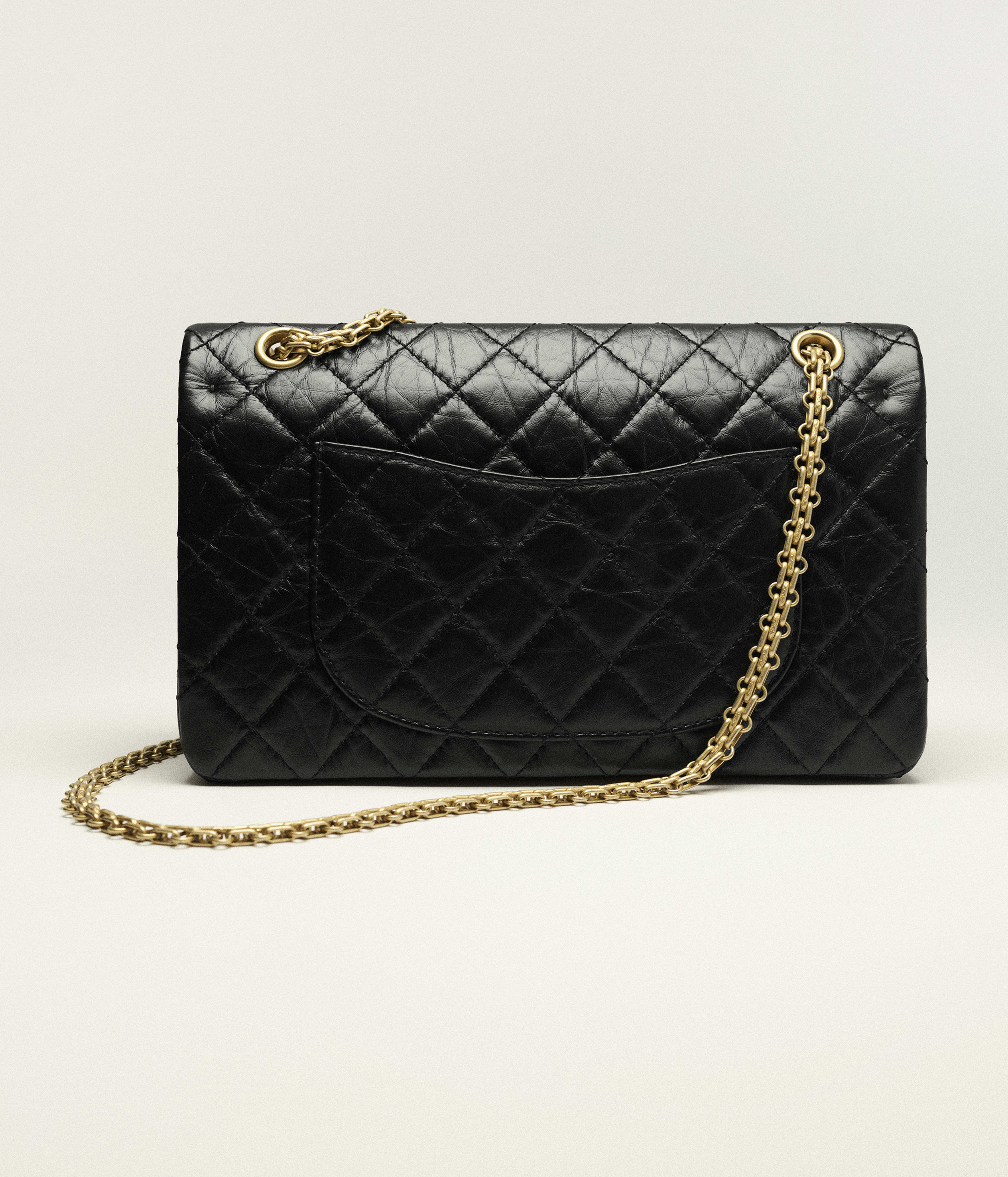 Chanel Large 2.55 Bag Aged Calfskin & Gold-Tone Metal Black A37587-Y04634-C3906