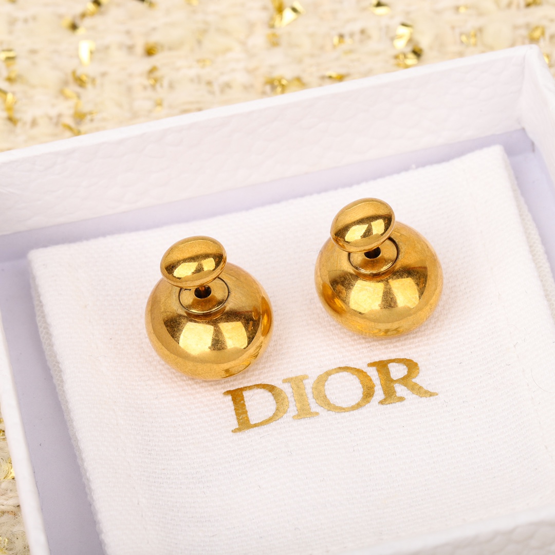 Dior Vintage Golden Egg Earrings